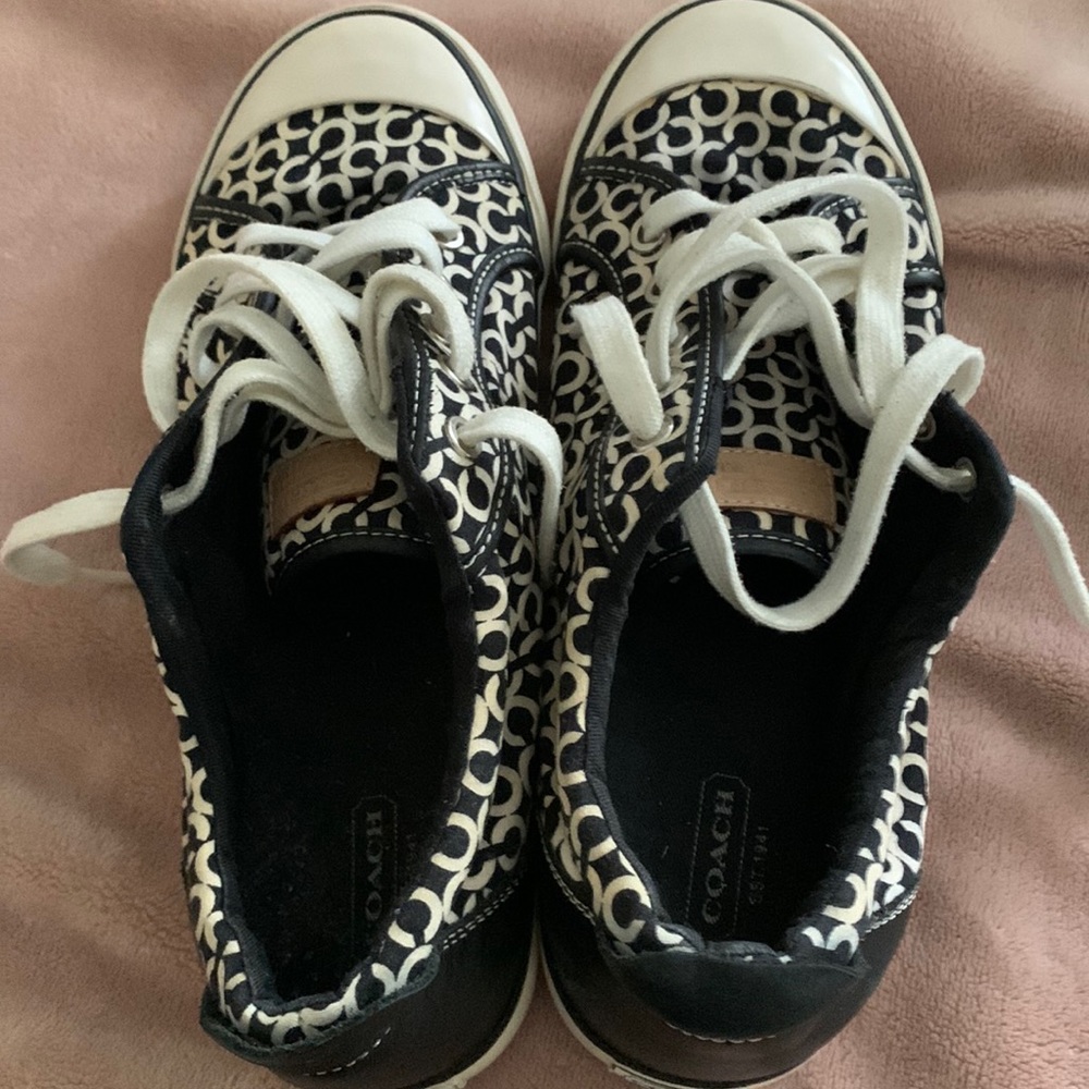 Coach Black And White Canvas Sneakers